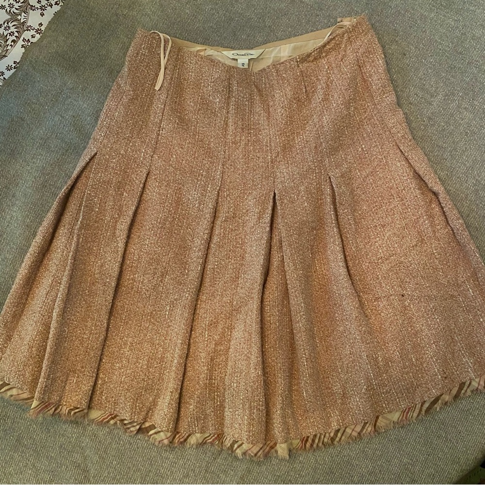 Oscar de la Renta Brown Knee-Length A-Line Skirt
